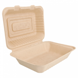 Envase MenuBox Caña Azúcar Natural 225x165x64mm (50 Uds)