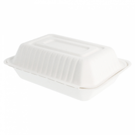 Envase MenuBox Caña Azúcar Blanco 225x165x64mm (200 Uds)