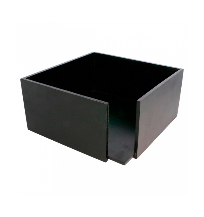 Porta Sevilletas de Bambú Negro 21x21x10cm (12 Ud) Porta Sevilletas de Bambú Negro 21x21x10cm (12 Ud)