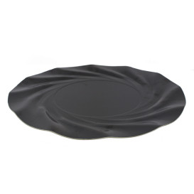 Plato de Carton Redondo Negro Acuario 350 mm (100 Uds)