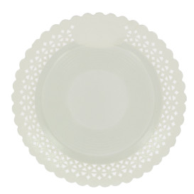 Plato de Carton Redondo Blonda Blanco 20 cm (100 Uds)