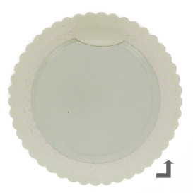 Plato de Carton Redondo Blonda Negro 20 cm (100 Uds)