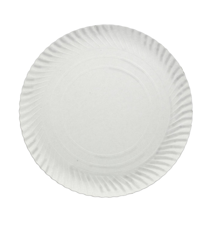 Plato de Carton Redondo Blanco 210mm (800 Uds)