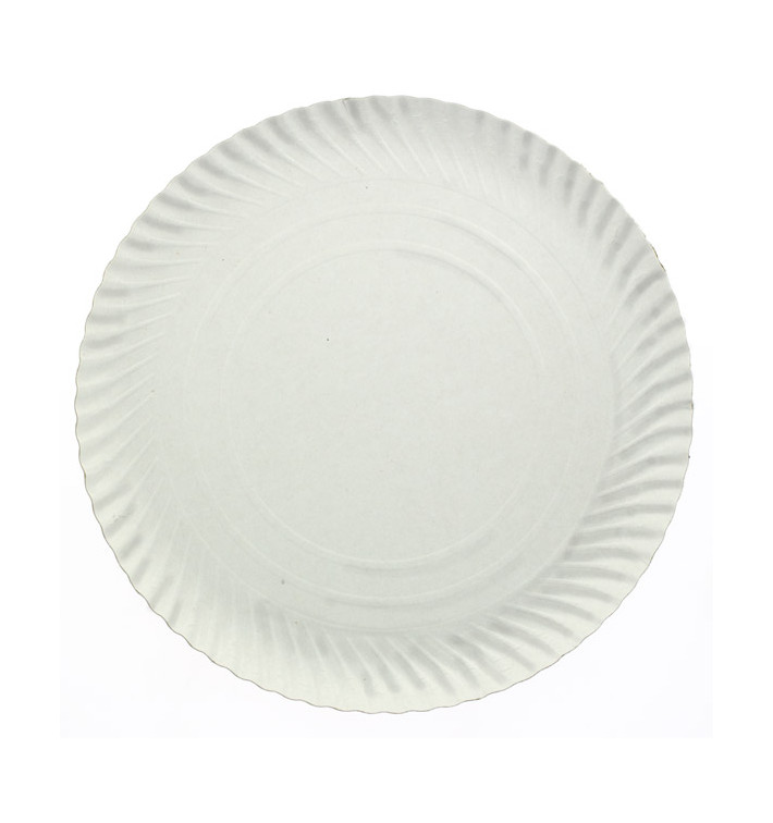 Plato de Carton Redondo Blanco 380 mm (250 Uds)