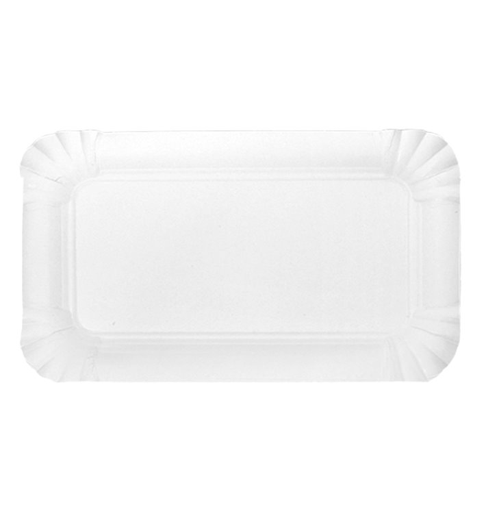 Bandeja de Carton Rectangular Blanca 9x15 cm (100 Uds)