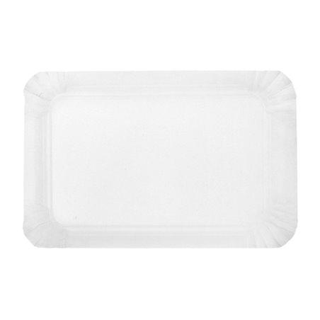 Bandeja de Cartón Rectangular Blanca 14x21 cm (100 Uds)