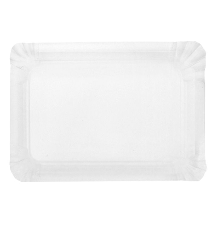 Bandeja de Carton Rectangular Blanca 16x22 cm (100 Uds)