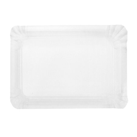 Bandeja de Cartón Rectangular Blanca 16x22cm (100 Uds)