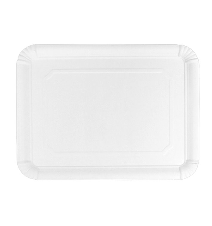 Bandeja de Cartón Rectangular Blanca 24x30 cm (100 Uds)