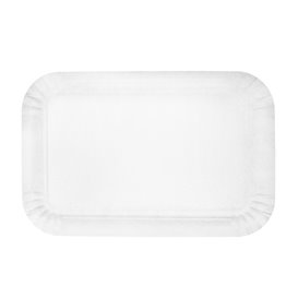 Bandeja de Carton Rectangular Blanca 12x19 cm (100 Uds)