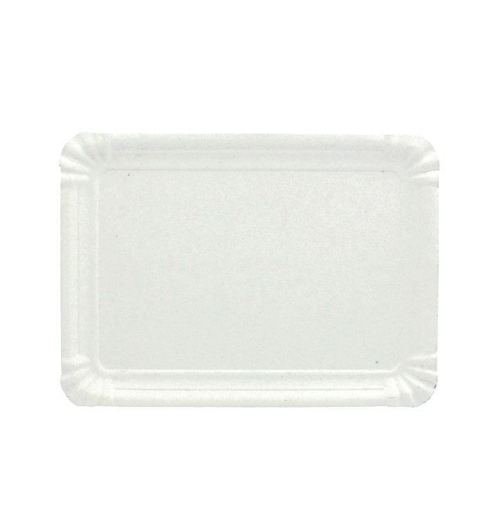 Bandeja de Carton Rectangular Blanca 12x19 cm (100 Uds)