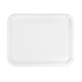 Bandeja de Carton Rectangular Blanca 22x28 cm (100 Uds)