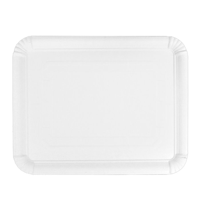 Bandeja de Carton Rectangular Blanca 22x28 cm (100 Uds)