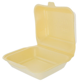Envase Foam LunchBox Champagne 185x155x70mm (125 Uds)