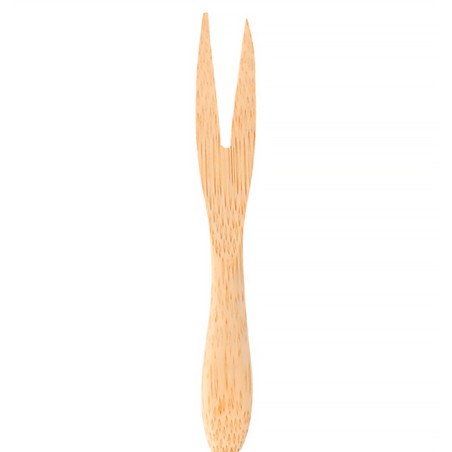 Mini Tenedor de Bambú Degustación 9cm (50 Uds)
