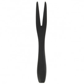 Mini Tenedor de Bambu Degustacion Negro 9 cm (50 Uds)
