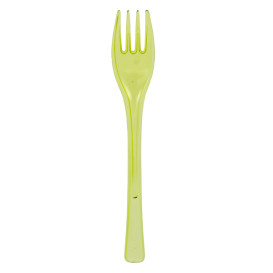 Tenedor de Plastico Fly Verde Lima Transp. 140mm (3000 Uds)