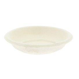 MiniPlato Redondo de Caña de Azúcar Blanco Ø7,5cm (50 Uds)