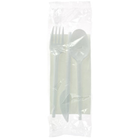 Set Cubiertos Tenedor, Cuchara, Cuchillo y Servilleta (25 Uds)