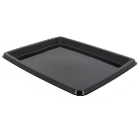 Bandeja Plastico Rectangular Negro 316x265x20mm (25 Uds)