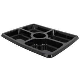 Bandeja Plastico 5C Rectangular Negro 316x265x30mm (25 Uds)