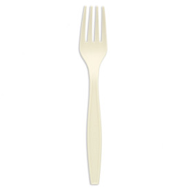 Tenedor en Almidón de Maíz CPLA Blanco 17,5cm (50 Uds)
