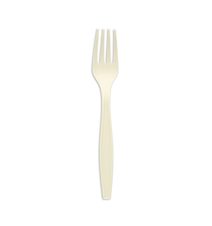 Tenedor en Almidón de Maíz CPLA Blanco 17,5cm (1500 Uds)