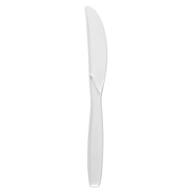 Cuchillo en Almidón de Maíz CPLA Blanco 18cm (50 Uds)