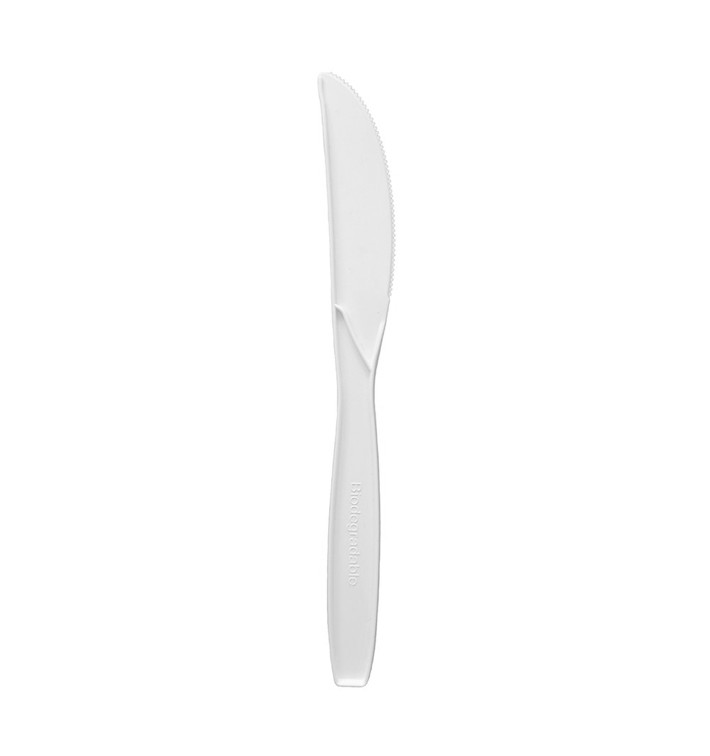 Cuchillo en Almidón de Maíz CPLA Blanco 18cm (1500 Uds)