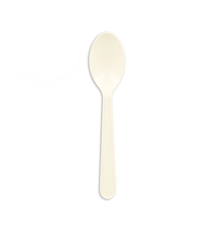Cucharilla en Almidón de Maíz CPLA Blanco 12,5cm (50 Uds)