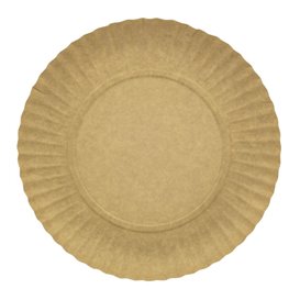 Plato de Carton Redondo Kraft 230 mm (100 Uds)