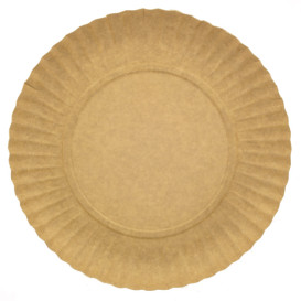 Plato de Carton Redondo Kraft 250 mm (100 Uds)