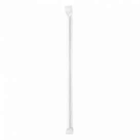 Pajita Recta de Papel Blanco Enfundada en Blanco Ø6mm 21cm (6000 Uds)