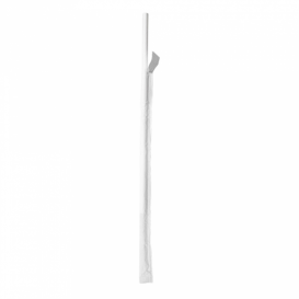 Pajita Recta de Papel Blanco Enfundada en Blanco Ø6mm 21cm (6000 Uds)