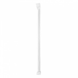 Pajita Recta de Papel Blanco Enfundada en Blanco Ø6mm 21cm (6000 Uds)