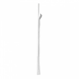 Pajita Recta de Papel Blanco Enfundada en Blanco Ø6mm 21cm (6000 Uds)