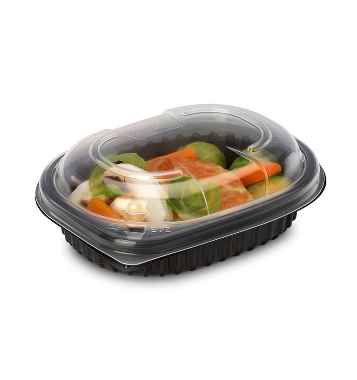 Envase Rectangular PP Negro 250ml 142x111x31mm (640 Uds) Envase Rectangular PP Negro 250ml 142x111x31mm (640 Uds)