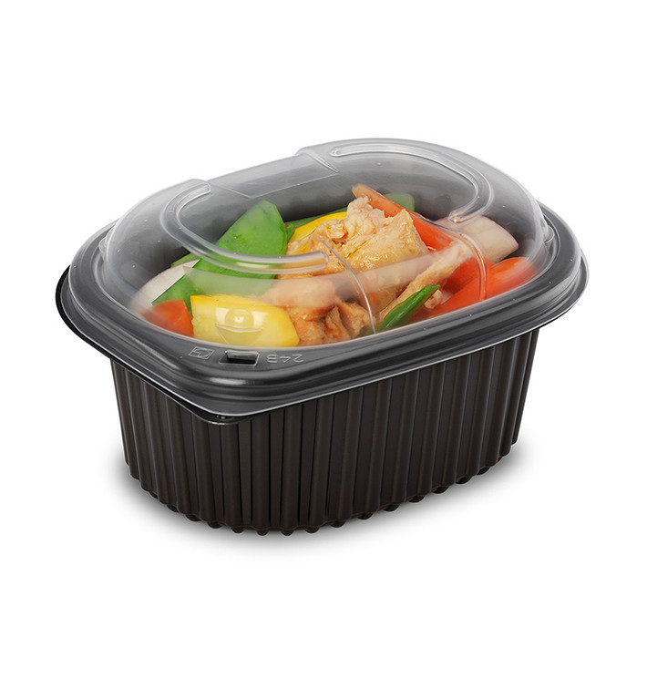 Envase Rectangular PP Negro 450ml 142x111x60mm (640 Uds) Envase Rectangular PP Negro 450ml 142x111x60mm (640 Uds)