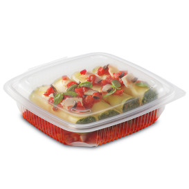 Tarrina Bisagra PP Transparente 1200ml 190x185mm (50 Uds)