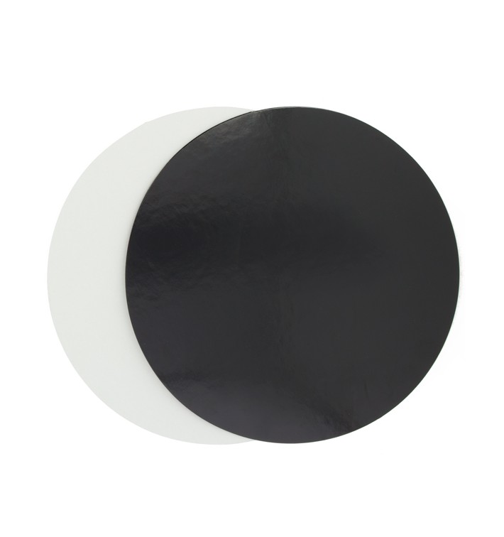 Disco de Carton Negro y Blanco 170 mm (100 Uds)