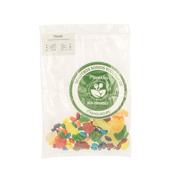 Bolsas de Polietileno Autocierre y Bolsillo 23x32+26cm G200 (100 Uds) Bolsas de Polietileno Autocierre y Bolsillo 23x32+26cm G200 (100 Uds)