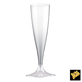 Copa de Plastico Cava con Pie Transparente 140ml (20 Uds)