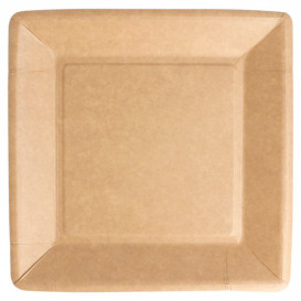 Plato de Papel Biocated Natural Cuadrado 23cm (20 Uds)