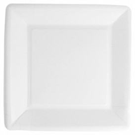 Plato de Papel Biocated Blanco Cuadrado 23cm (400 Uds)