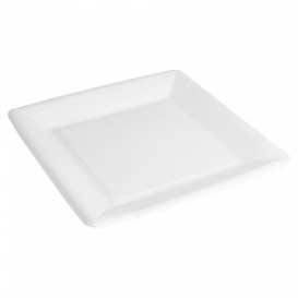 Plato de Papel Biocated Blanco Cuadrado 23cm (400 Uds)