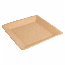 Plato de Papel Biocated Natural Cuadrado 18cm (20 Uds)
