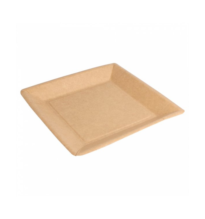 Plato de Papel Biocated Natural Cuadrado 18cm (20 Uds) Plato de Papel Biocated Natural Cuadrado 18cm (20 Uds)