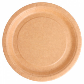 Plato de Papel Biocated Natural  Ø18cm (20 Uds)