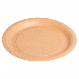 Plato de Papel Biocated Natural  Ø18cm (20 Uds)