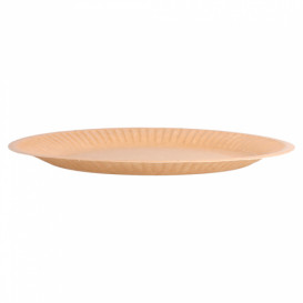 Plato de Papel Biocated Natural Relieve Ø18cm (20 Uds)
